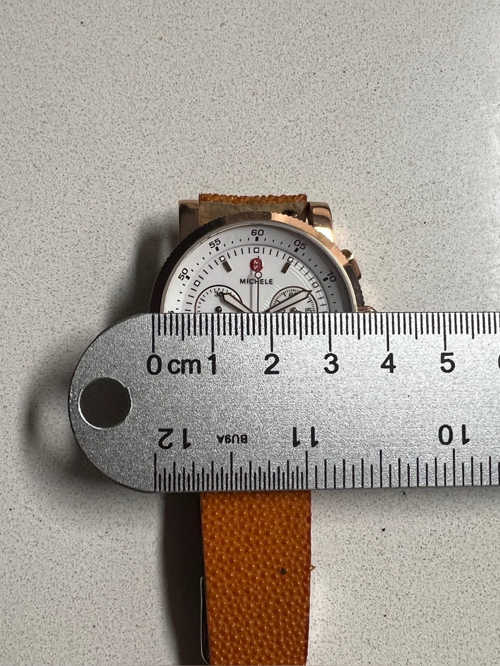 MICHELE Swiss Chronograph Watch Rose Gold Galuchat Stingray Strap - Picture 6 of 16